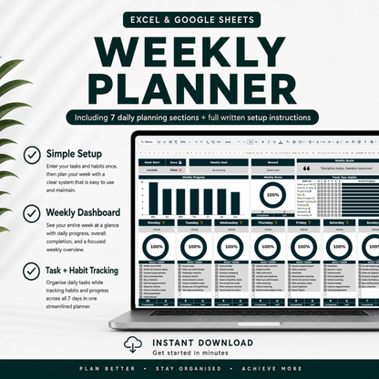 Weekly Tracker for Excel & Google Sheets