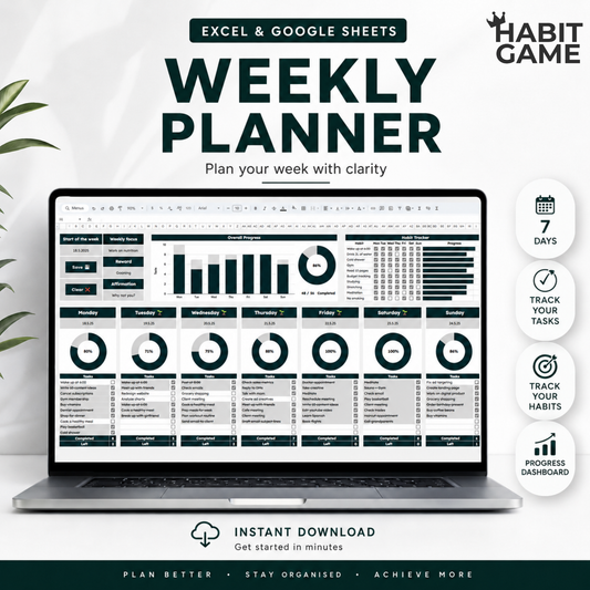 Weekly Planner for Excel & Google Sheets